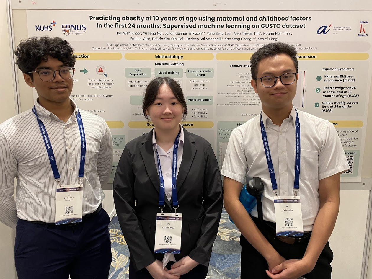 2nd group of 3 interns with 2nd  machine learning project poster